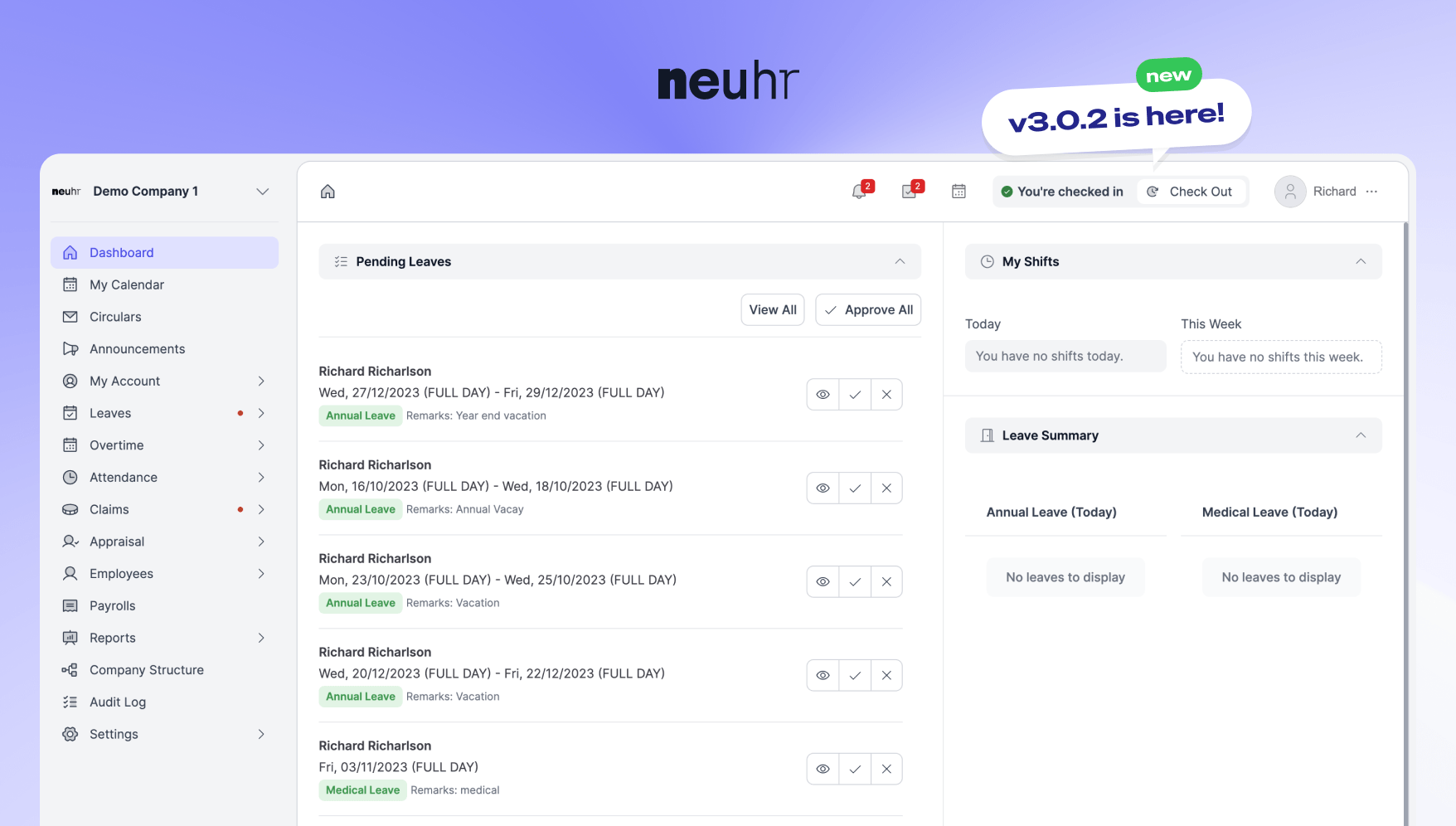 NeuHR 3.0.2: More Flexible Payroll, Smoother Workflows